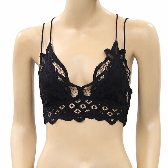 Free People FP One Adella Bralette Cropped Top Smocked Embroidered XS NEW 282710 - Picture 10 of 13